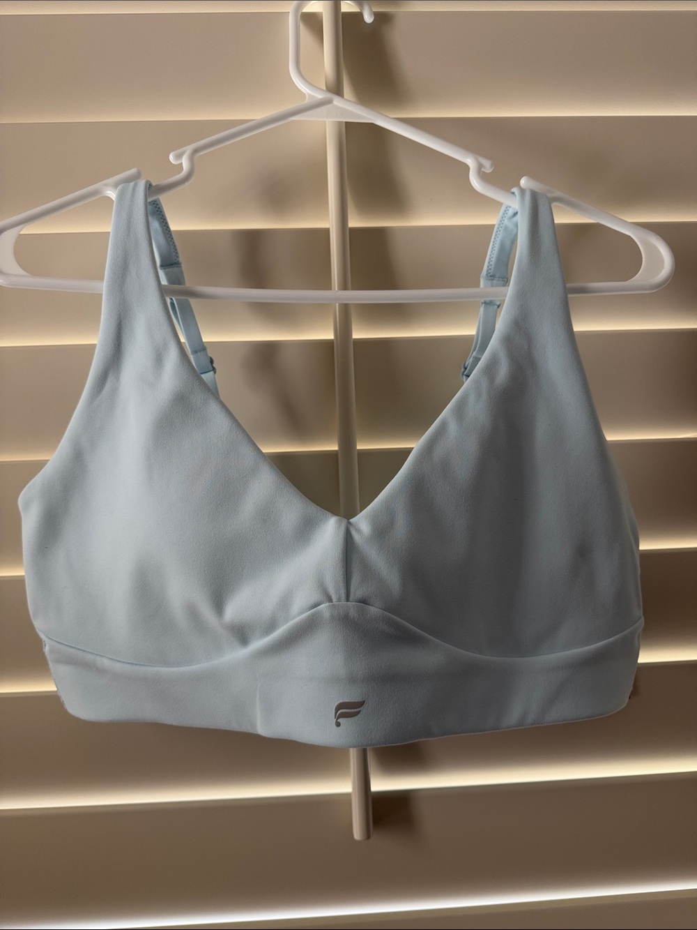 Fabletics Light Blue V‑Neck Seamless Support Bralette